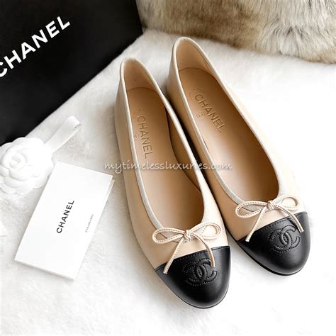 chanel canvas flats cheap|chanel flats beige and black.